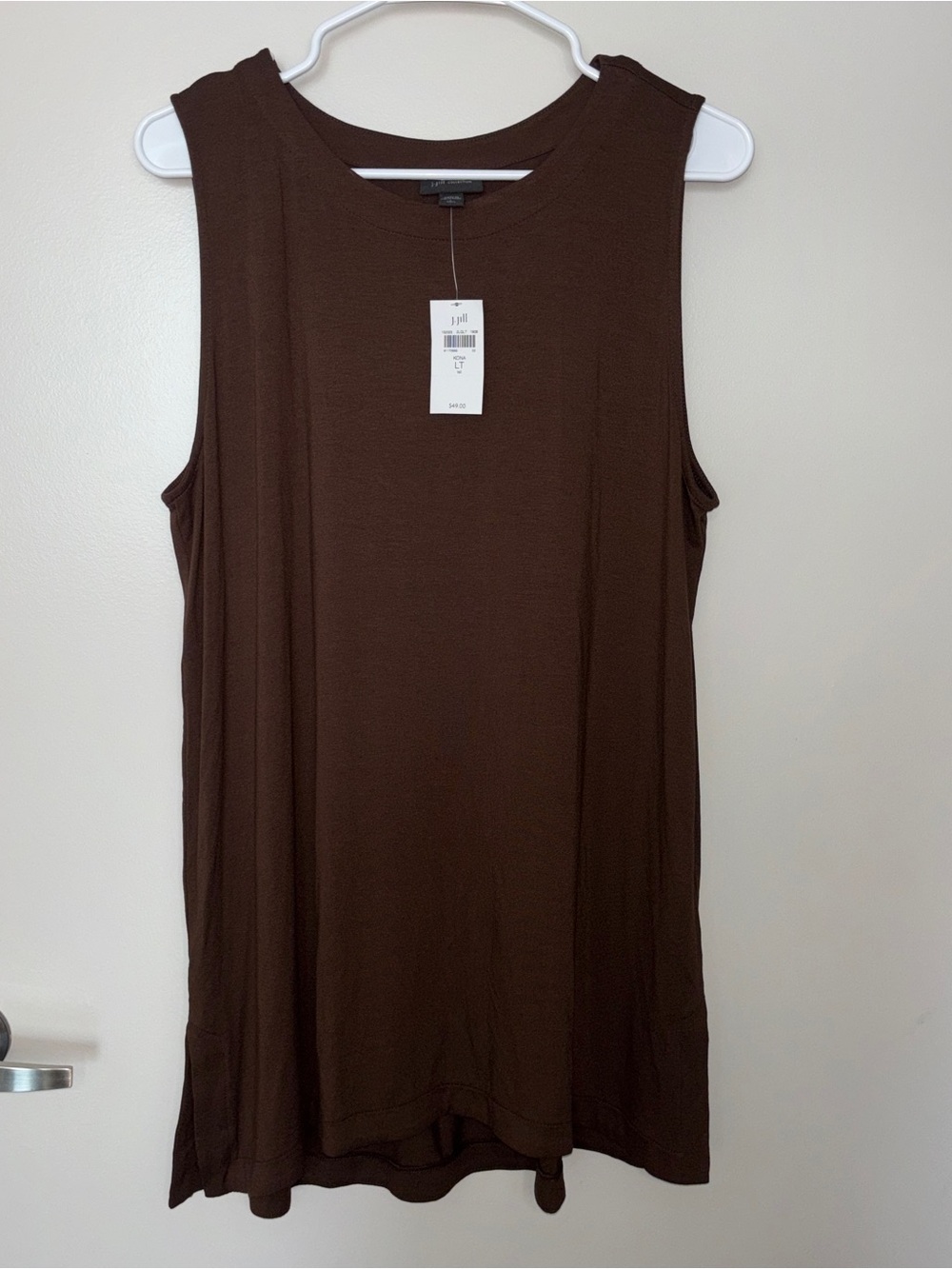 J. Jill Brown Sleeveless Tunic Tank Large Tall NEW
